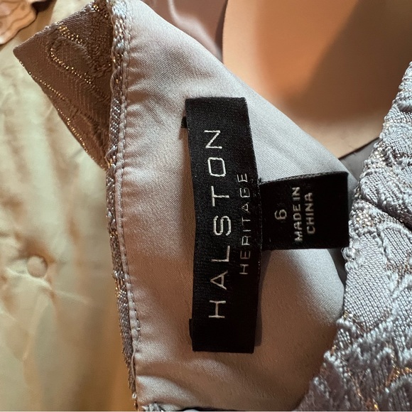 Halston Hi-Low Silver Dress / Mother or Bride/Groom Size 6 - Picture 7 of 12